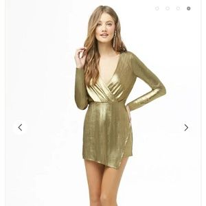 Gold long sleeve romper